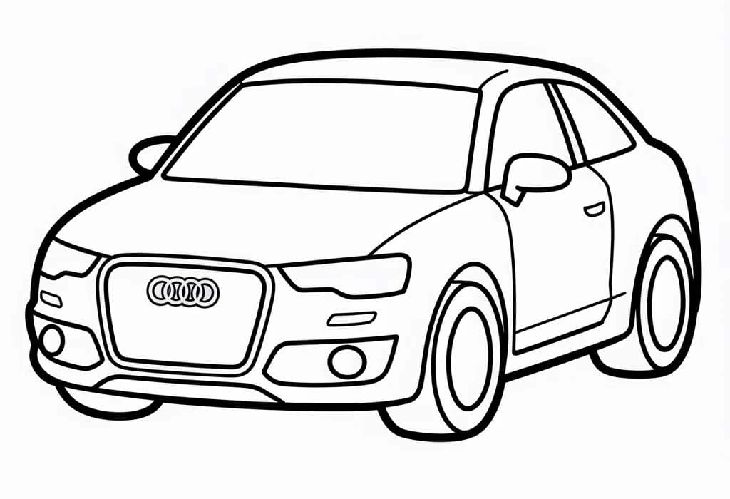 Fise de colorat cu Audi gratuit simplu