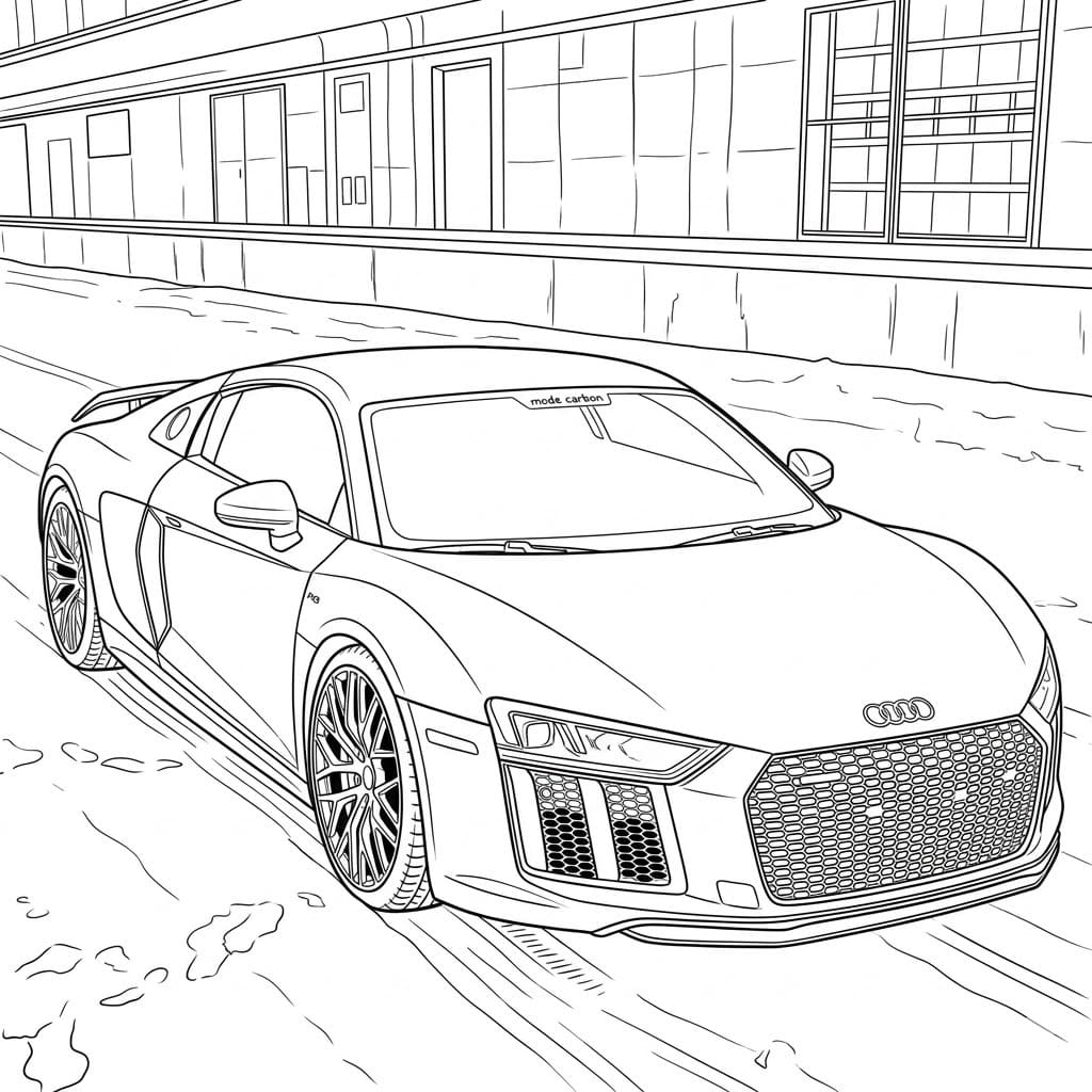 Fise de colorat cu Audi imprimabil bazic