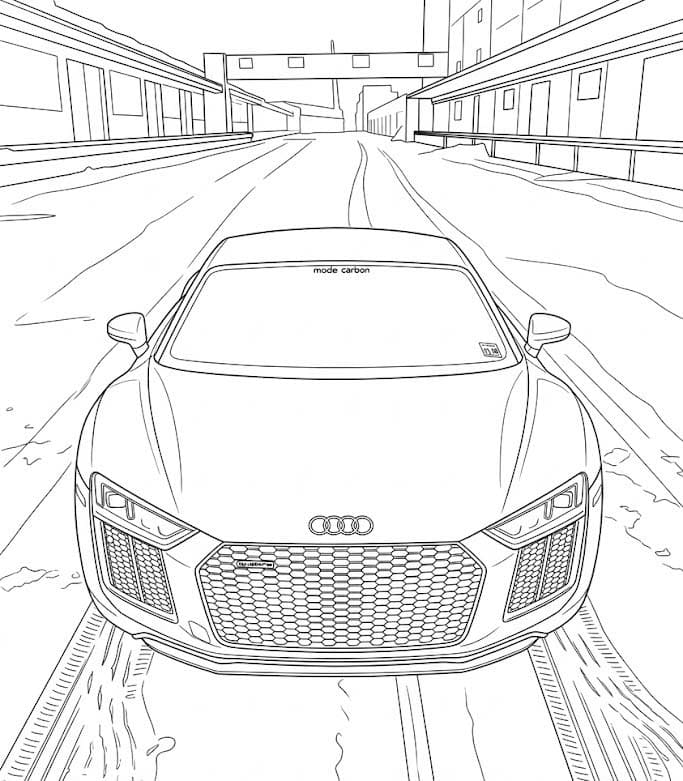 Fise de colorat cu Audi imprimabil gratuit bazic