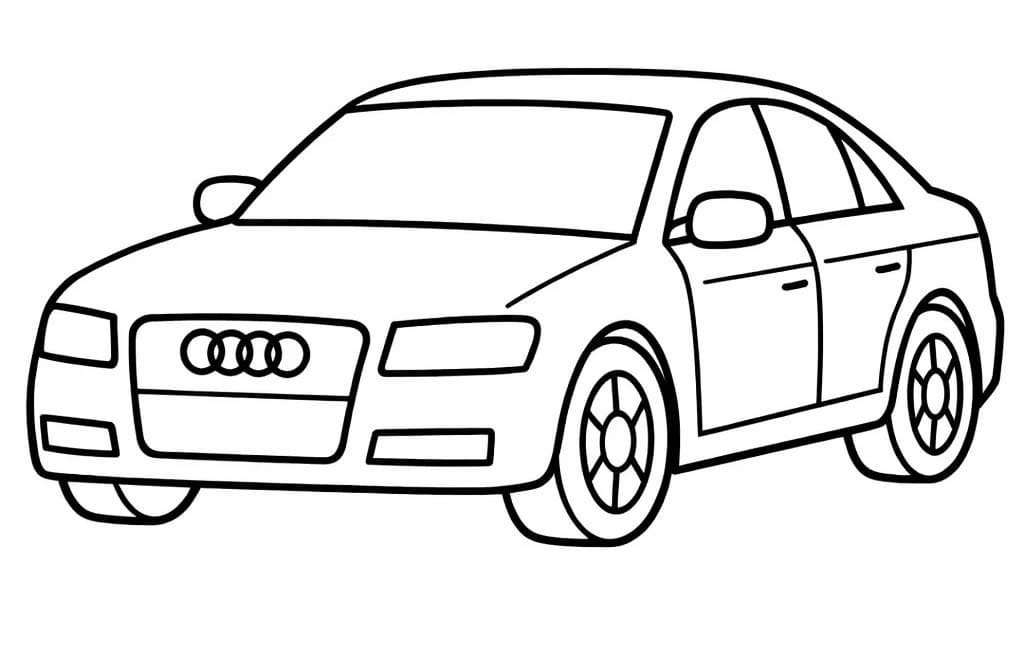 Fise de colorat cu Audi imprimabil gratuit pentru copii