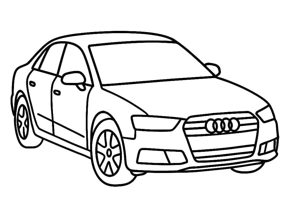 Fise de colorat cu Audi imprimabil gratuit simplu