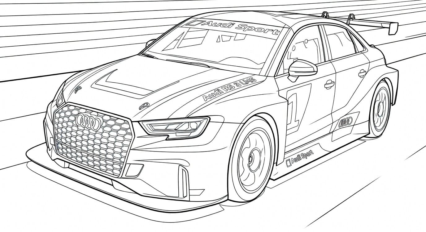 Fise de colorat cu Audi imprimabil gratuit uşor