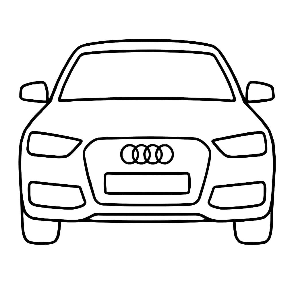 Fise de colorat cu Audi imprimabil simplu
