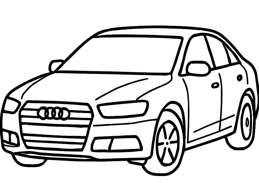 Fise de colorat cu Audi simplu la copii