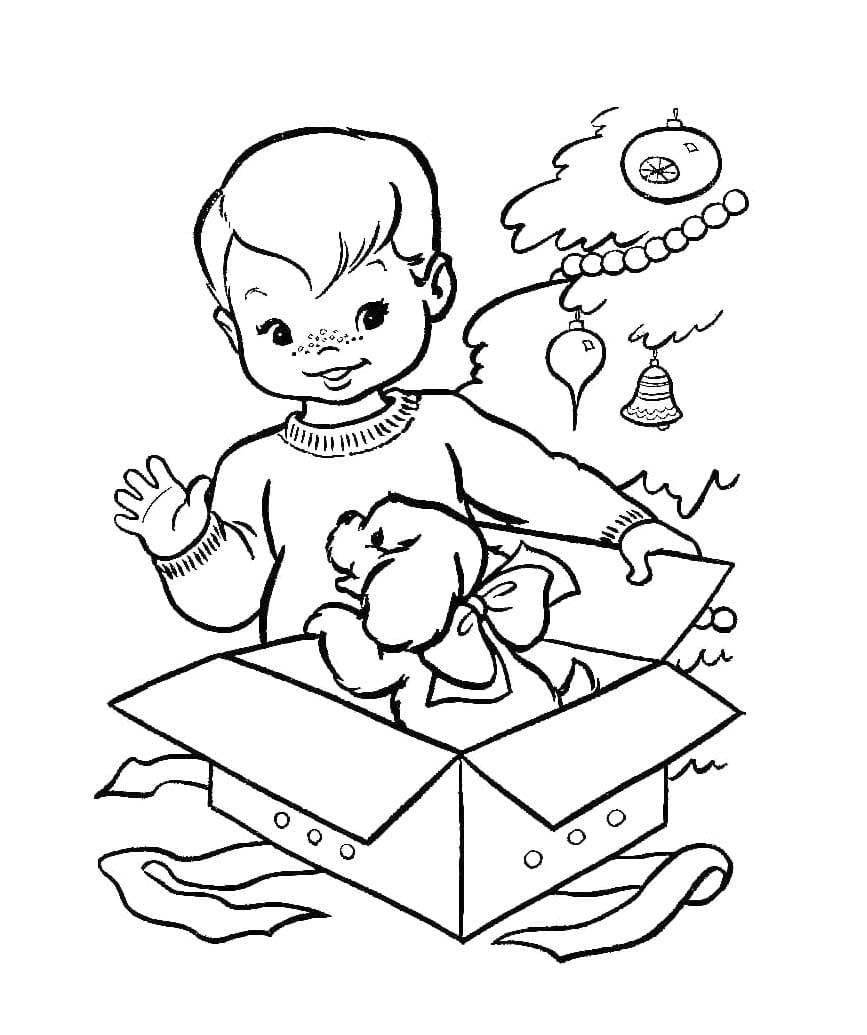 Fise de colorat cu Cadouri bazic la copii