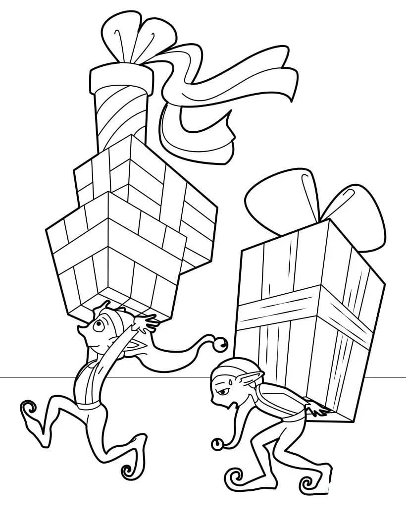 Fise de colorat cu Cadouri gratuit pentru copii