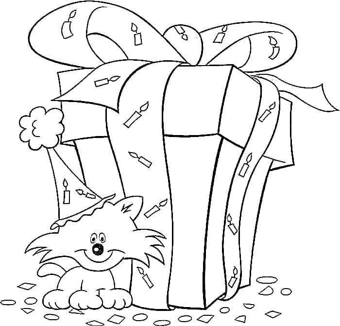 Fise de colorat cu Cadouri imprimabil bazic