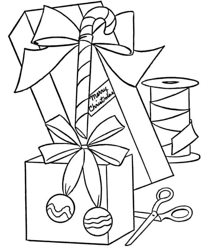 Fise de colorat cu Cadouri imprimabil gratuit bazic