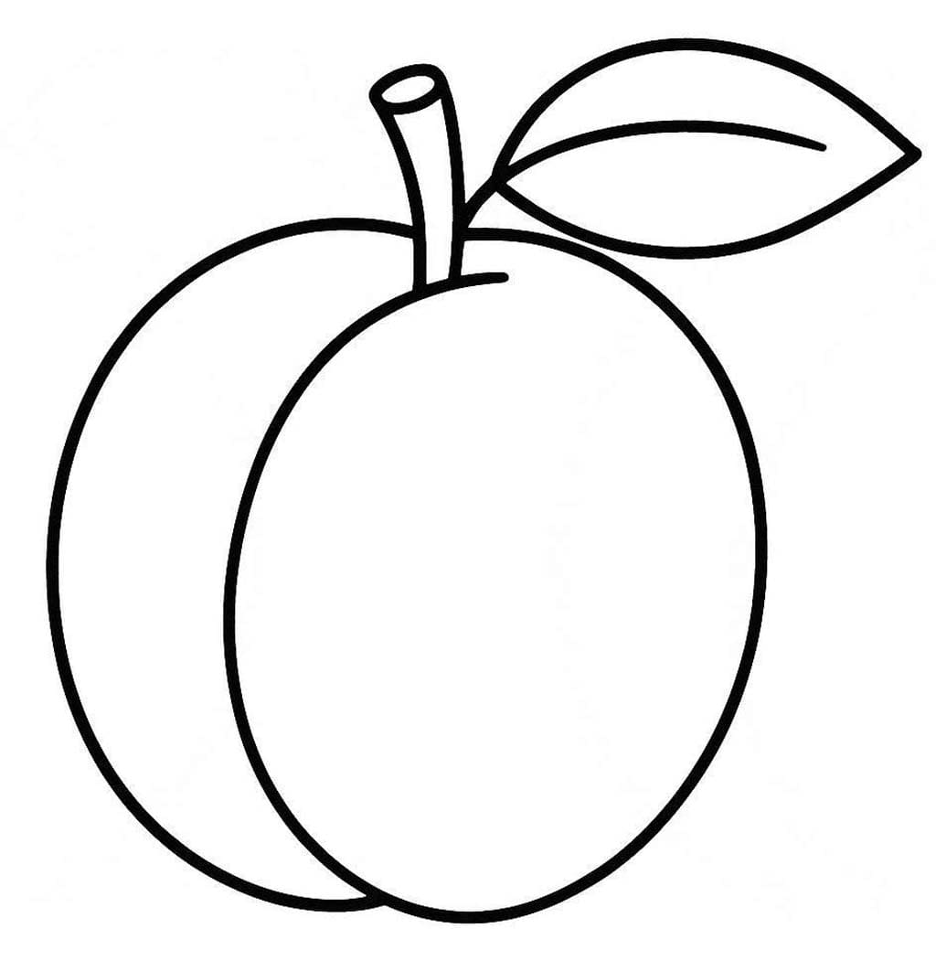 Fise de colorat cu Caisă bazic la copii