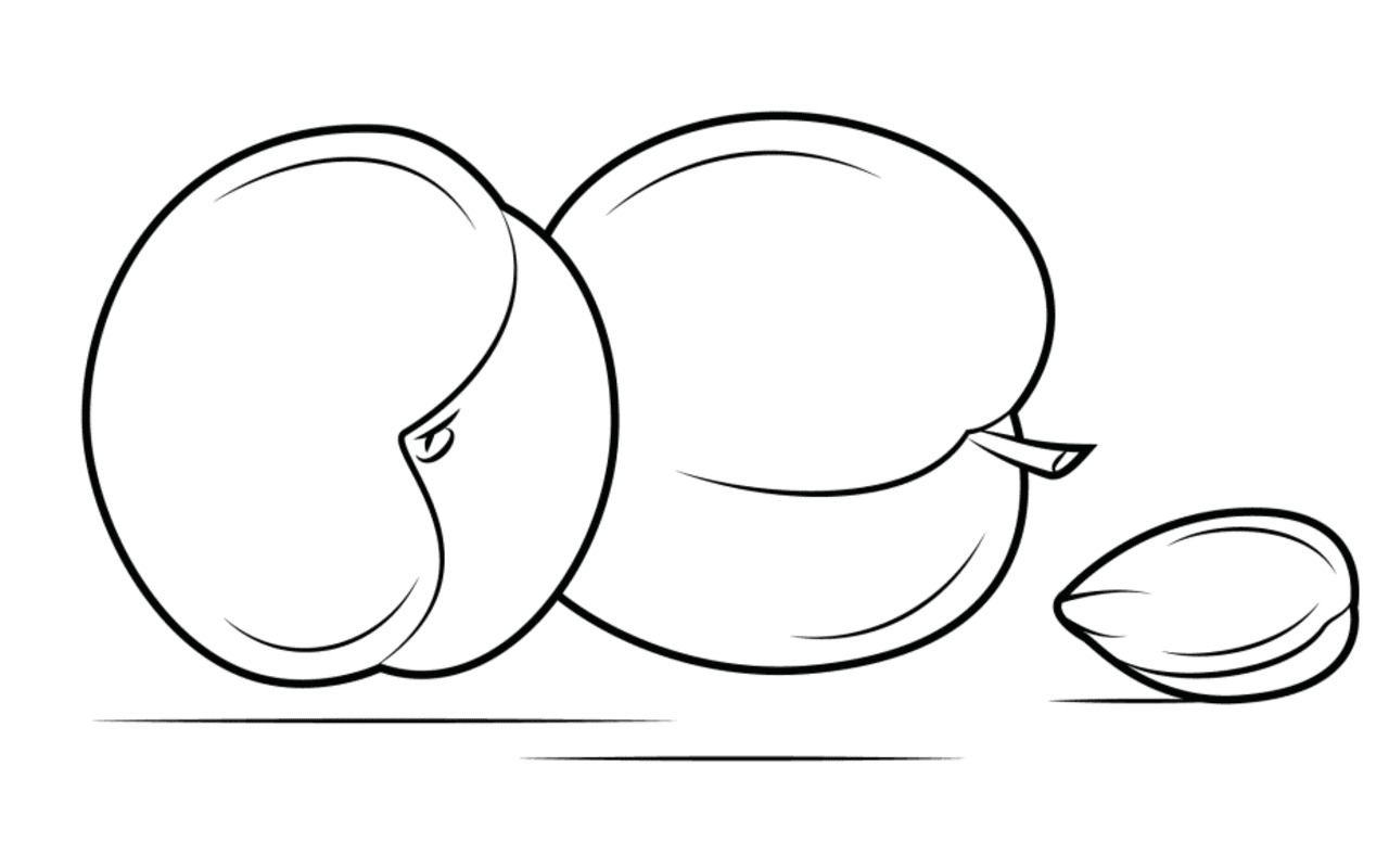 Fise de colorat cu Caisă imprimabil gratuit bazic