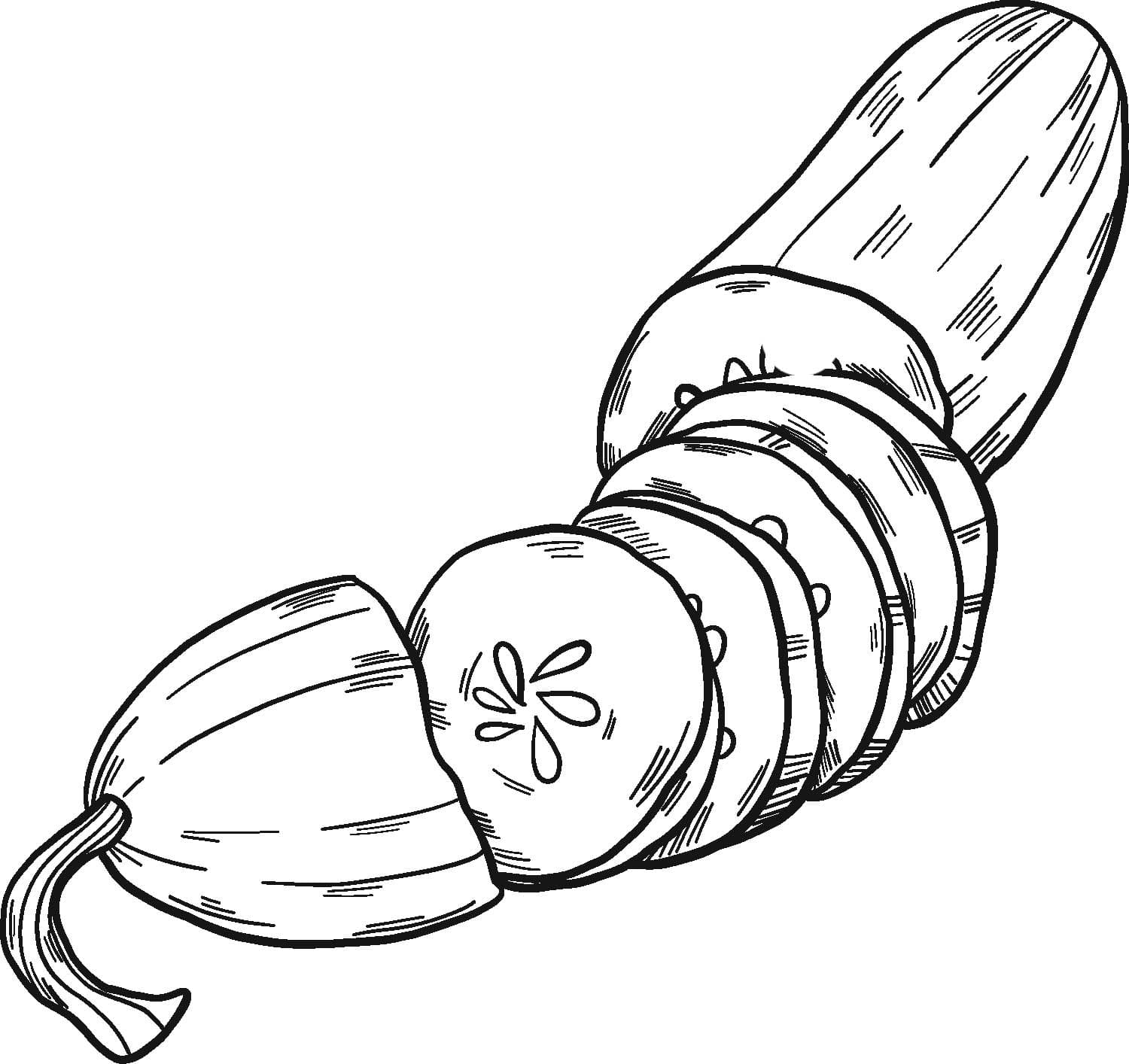 Fise de colorat cu Castravete gratuit pentru copii