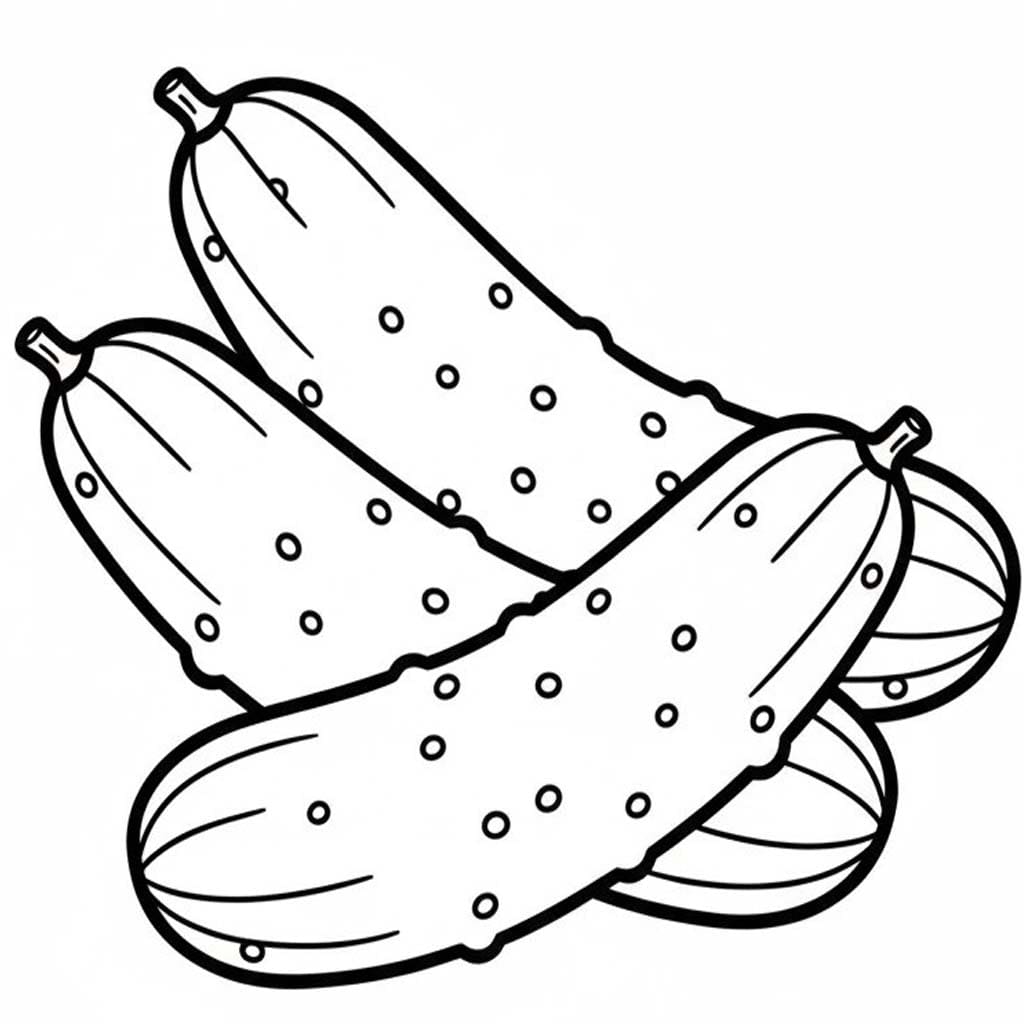 Fise de colorat cu Castravete imprimabil bazic