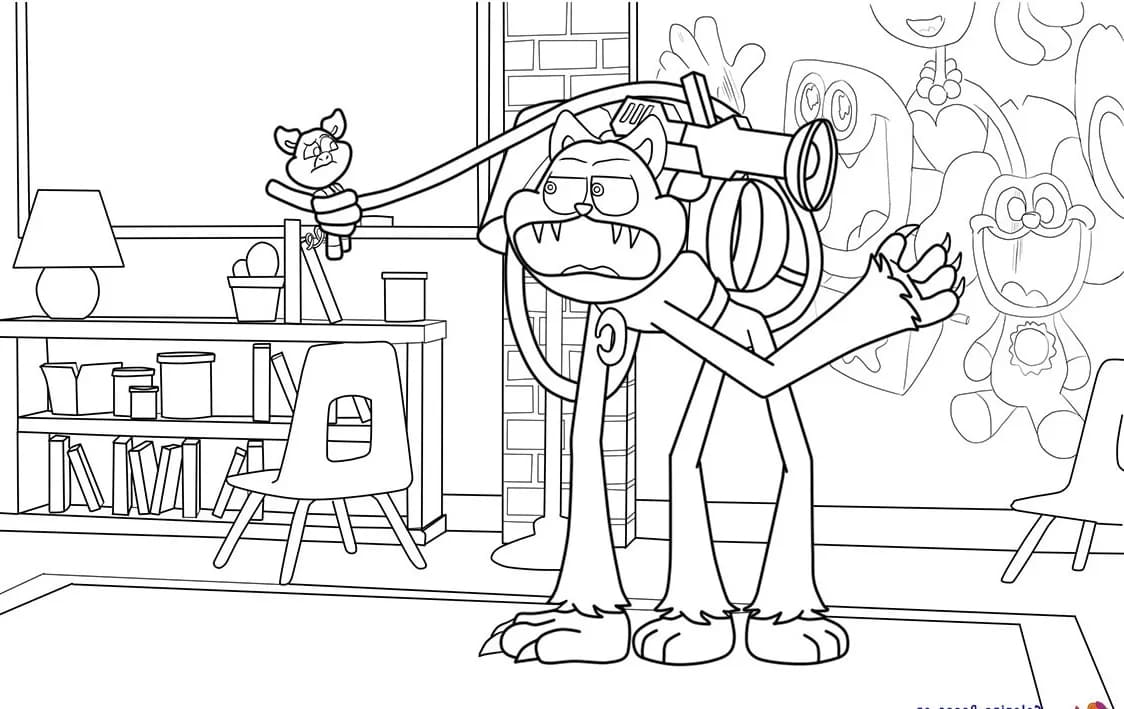 Fise de colorat cu Catnap gratuit bazic