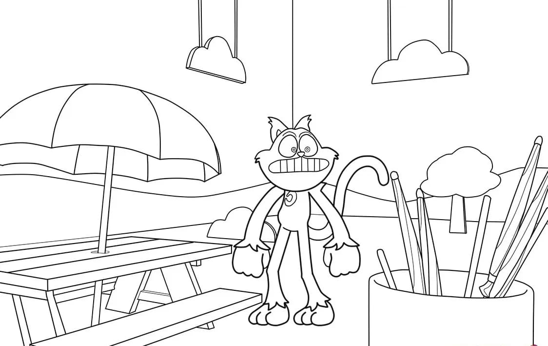 Fise de colorat cu Catnap imprimabil bazic