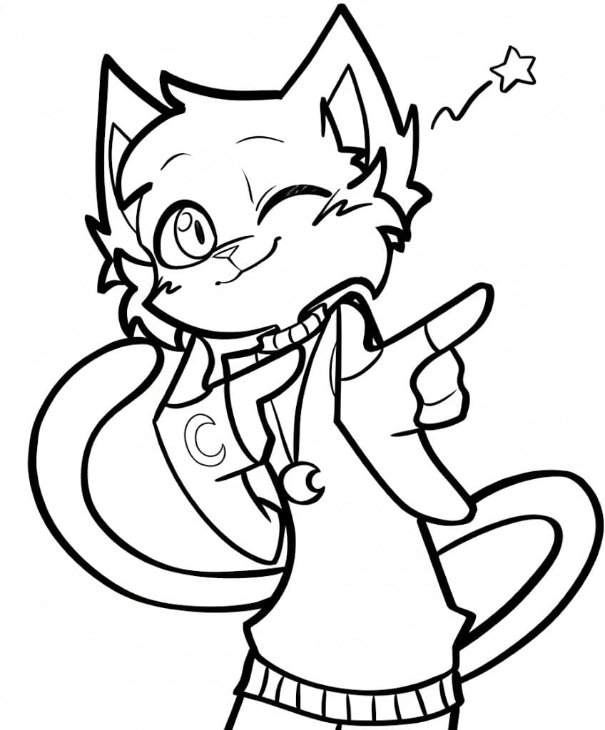 Fise de colorat cu Catnap imprimabil gratuit bazic