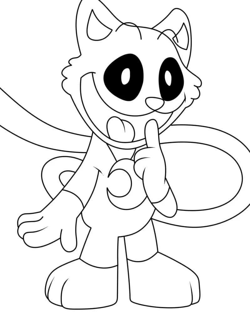 Fise de colorat cu Catnap imprimabil gratuit simplu