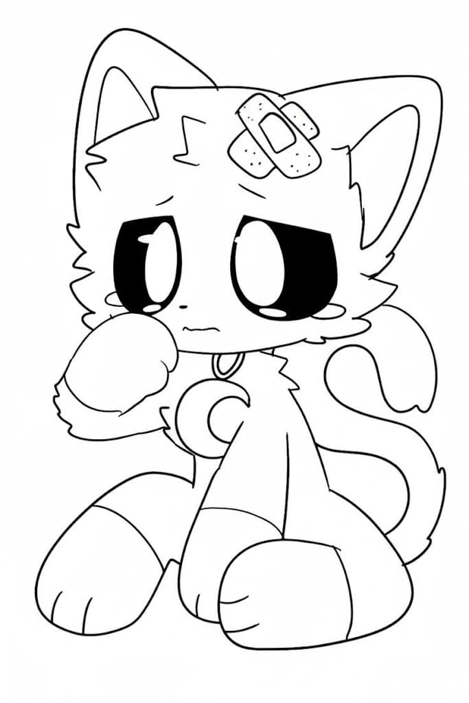 Fise de colorat cu Catnap imprimabil simplu