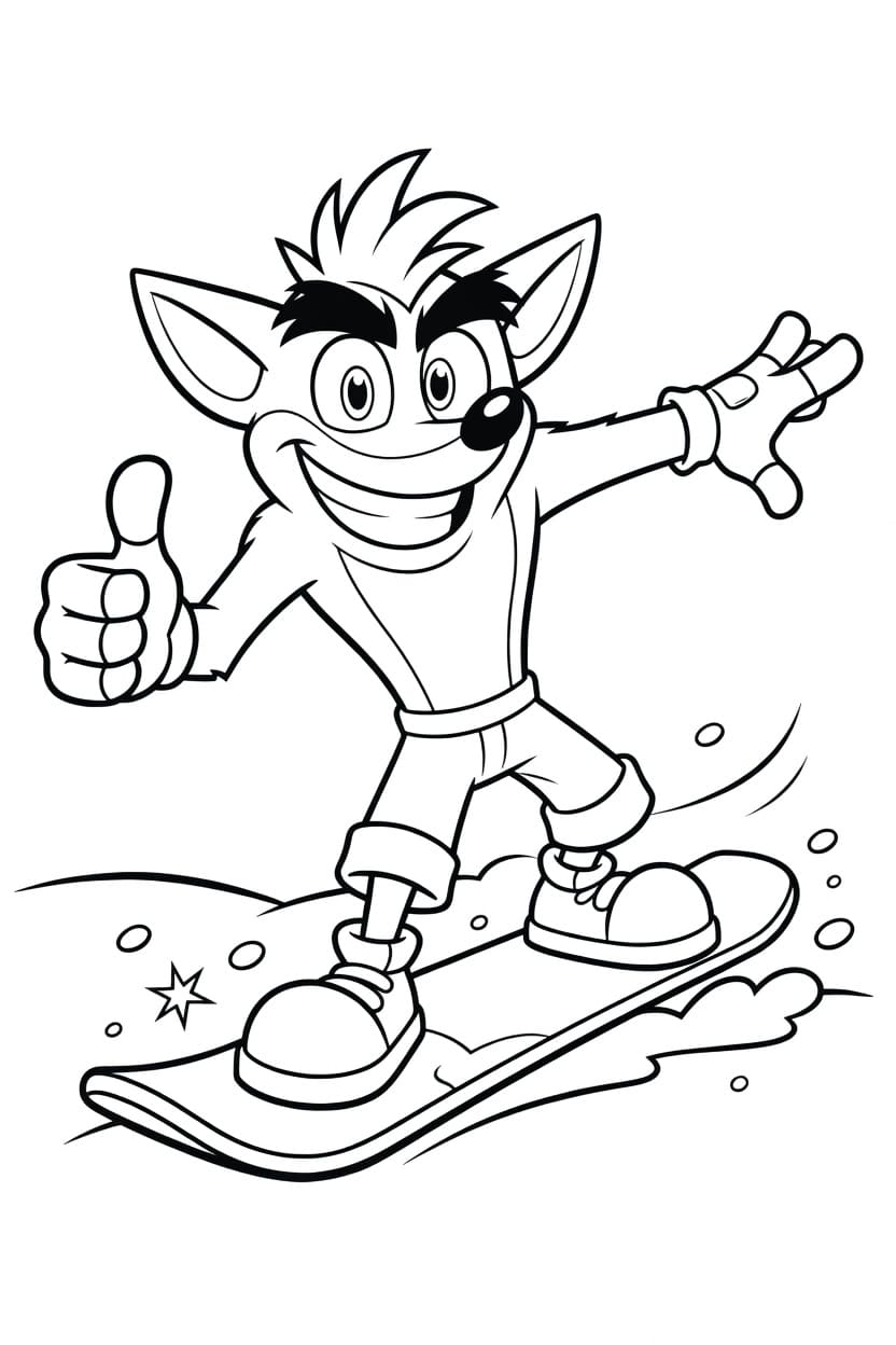 Fise de colorat cu Crash Bandicoot gratuit