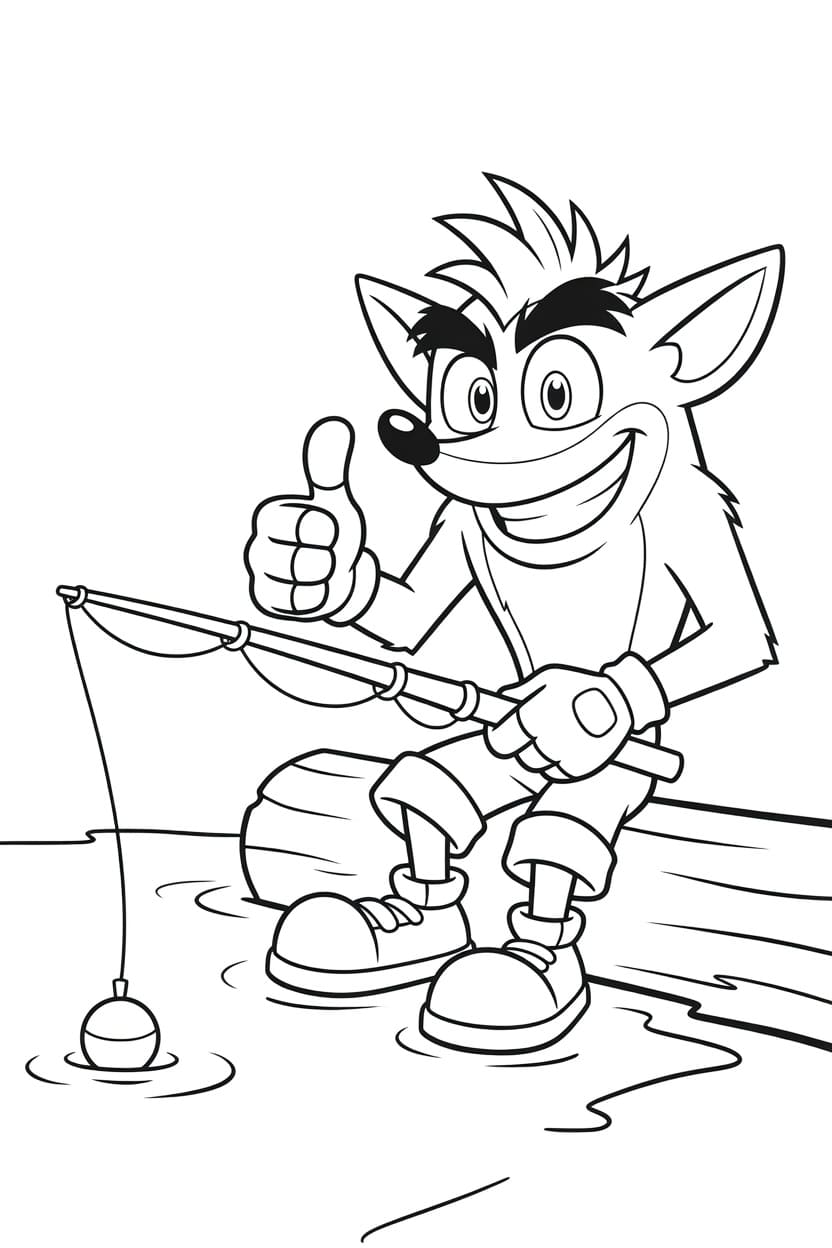 Fise de colorat cu Crash Bandicoot imprimabil bazic