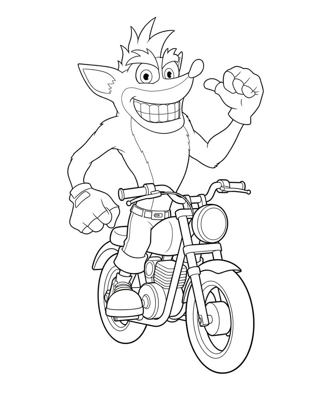 Fise de colorat cu Crash Bandicoot imprimabil gratuit