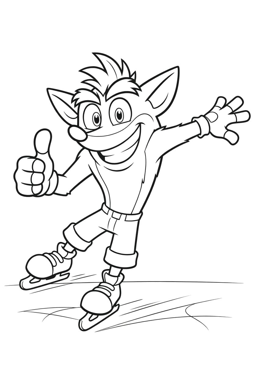 Fise de colorat cu Crash Bandicoot imprimabil