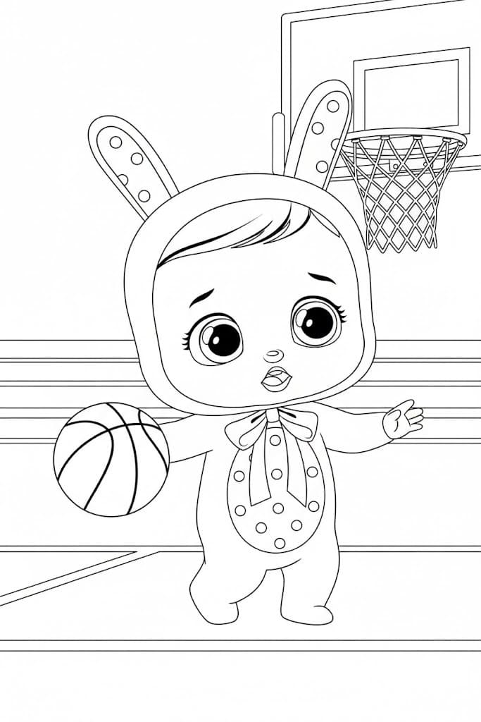 Fise de colorat cu Cry Babies imprimabil gratuit simplu