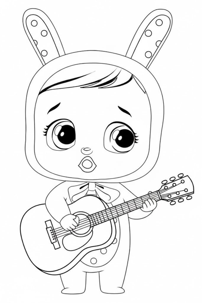 Fise de colorat cu Cry Babies imprimabil simplu