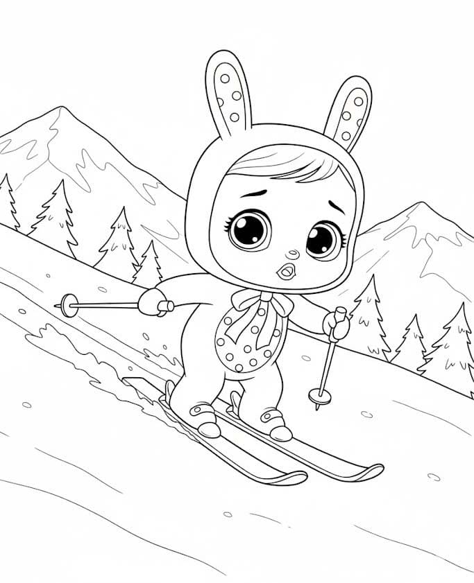 Fise de colorat cu Cry Babies simplu la copii