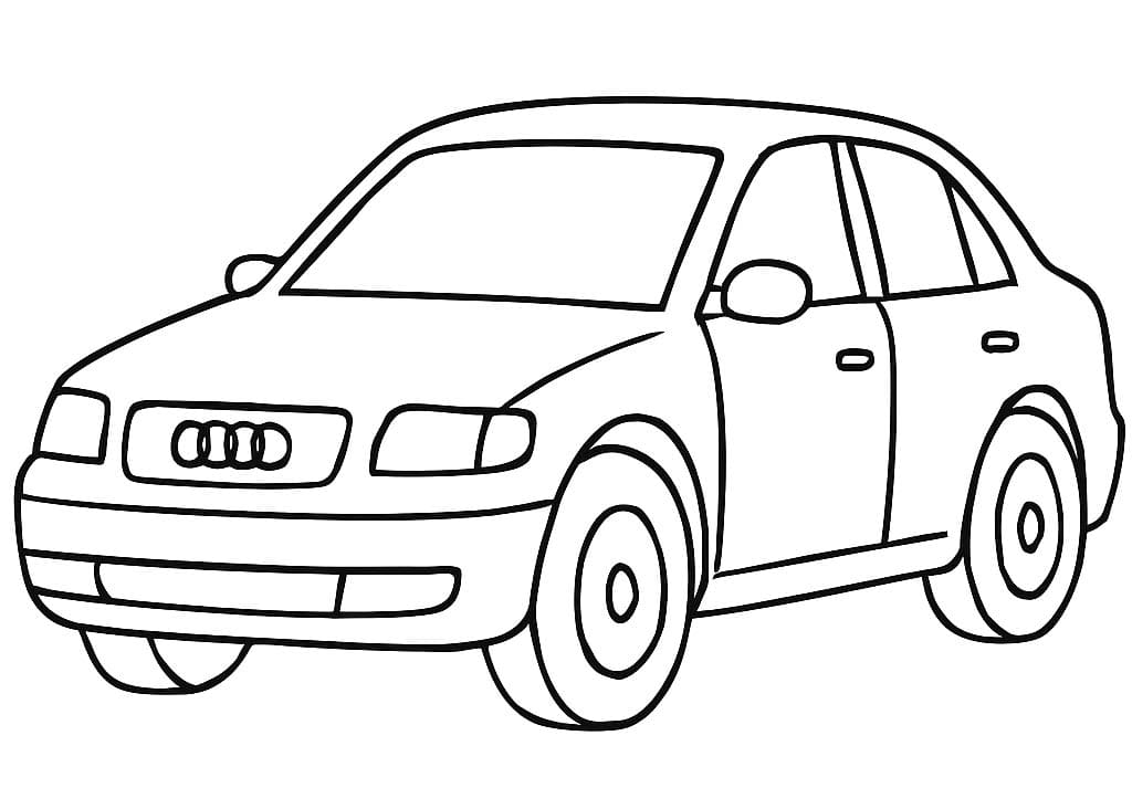 Fise de colorat cu Desenează Audi bazic la copii