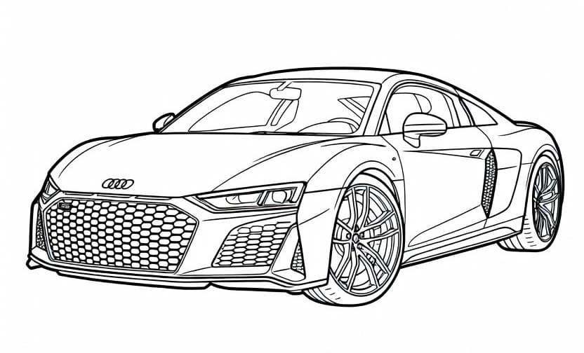 Fise de colorat cu Desenează Audi gratuit pentru copii