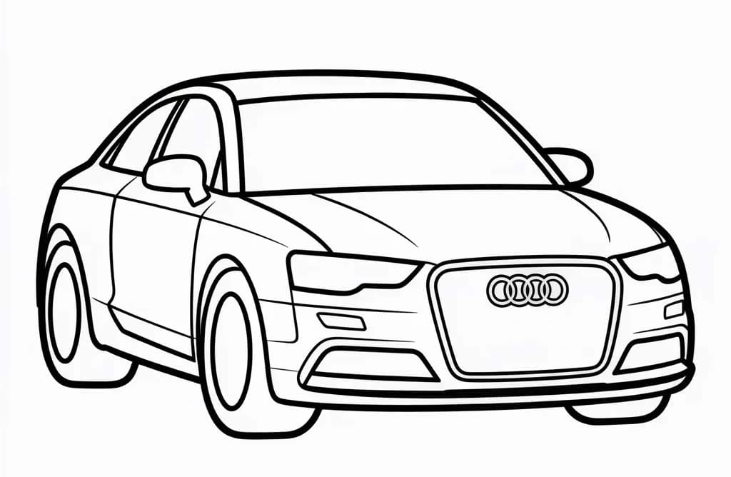 Fise de colorat cu Desenează Audi gratuit simplu