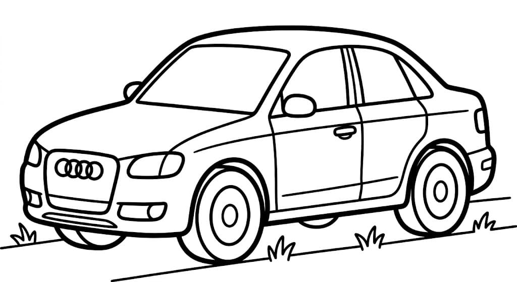 Fise de colorat cu Desenează Audi imprimabil gratuit simplu