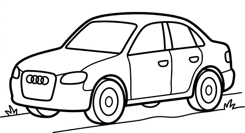 Fise de colorat cu Desenează Audi imprimabil simplu