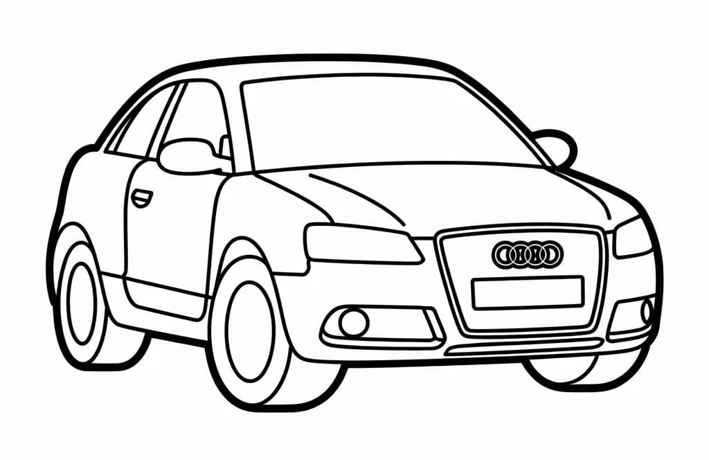 Fise de colorat cu Desenează Audi pentru copii