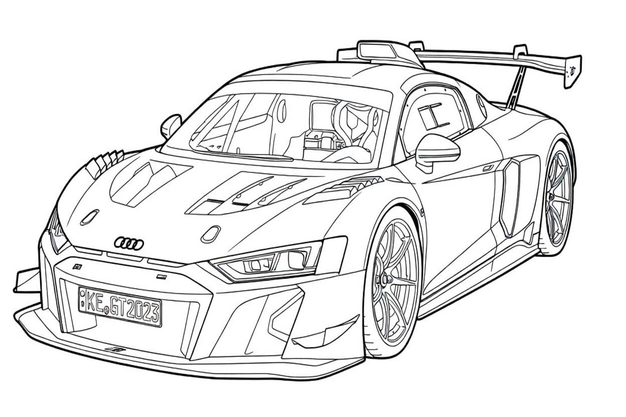 Fise de colorat cu Desenează Audi simplu