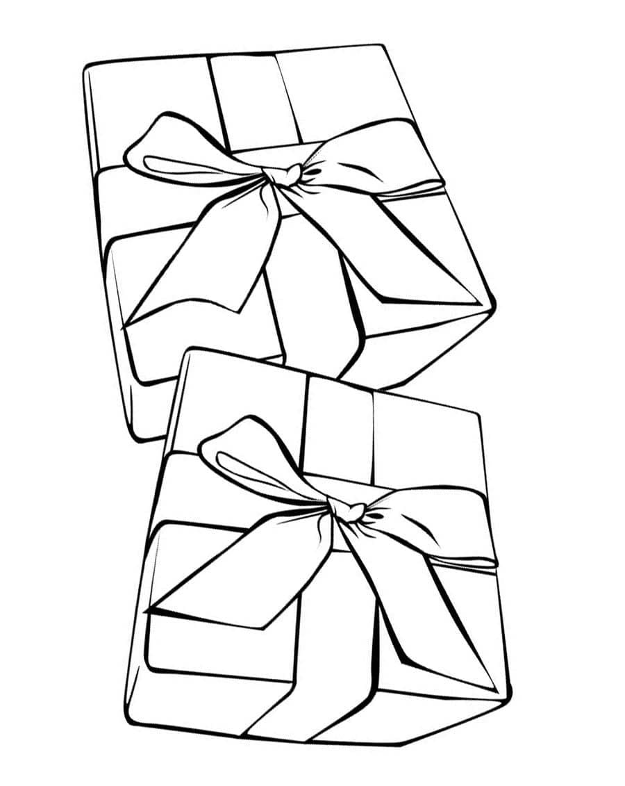 Fise de colorat cu Desenează Cadouri bazic la copii