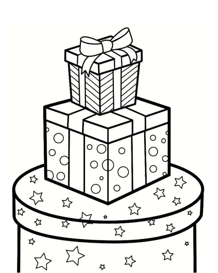 Fise de colorat cu Desenează Cadouri gratuit bazic