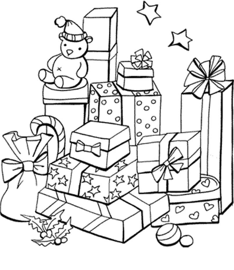 Fise de colorat cu Desenează Cadouri imprimabil bazic