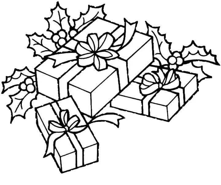 Fise de colorat cu Desenează Cadouri imprimabil gratuit bazic