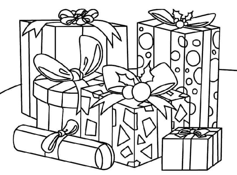 Planse de colorat cu Cadouri