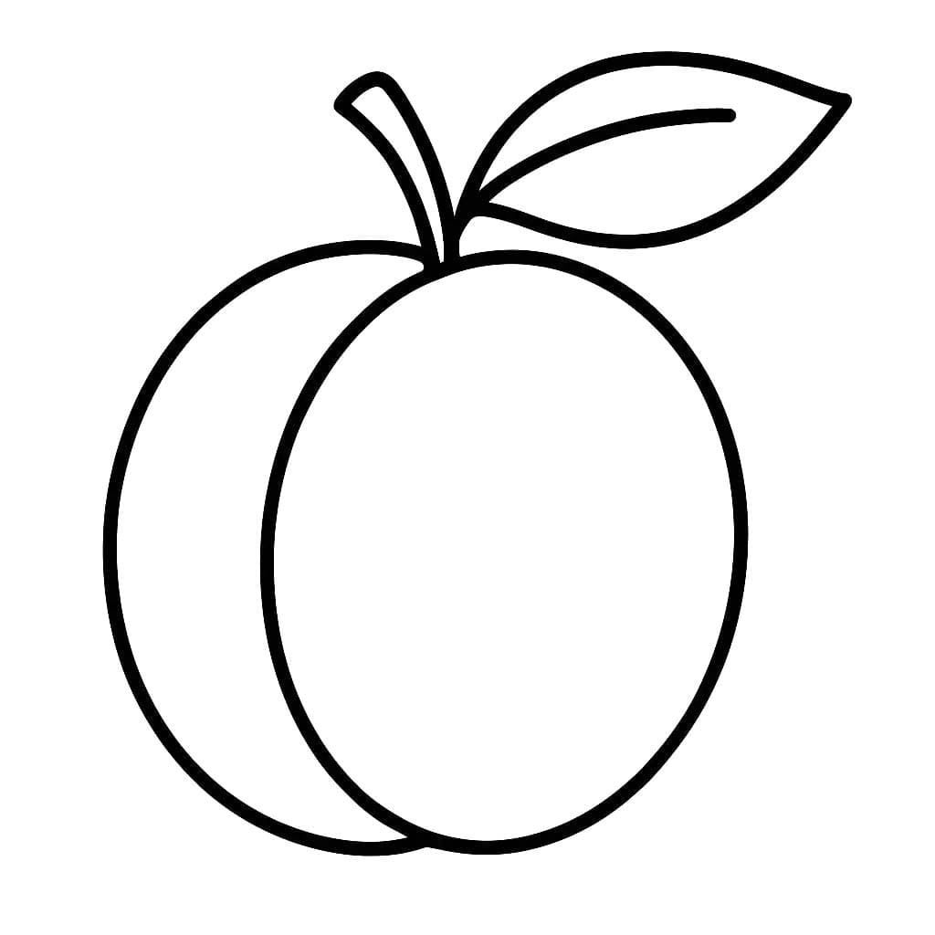 Fise de colorat cu Desenează Caisă simplu