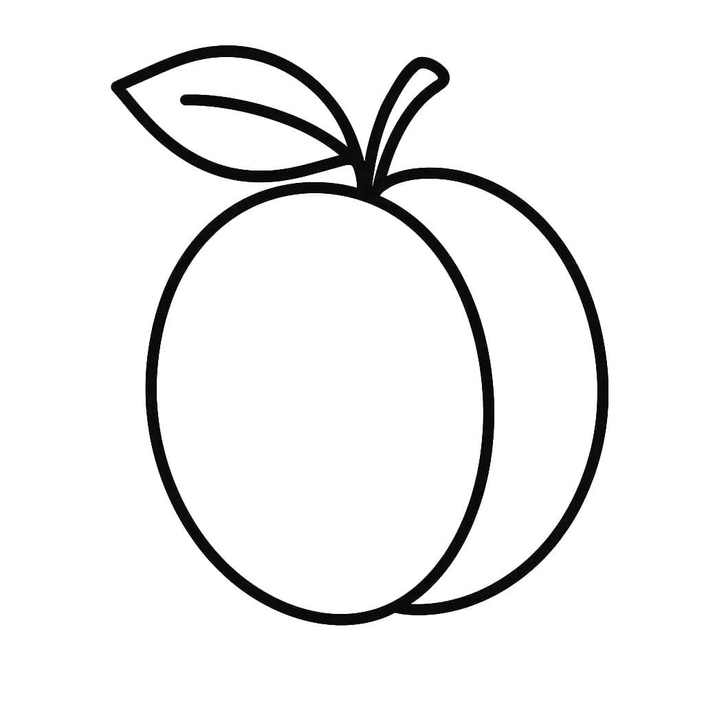 Fise de colorat cu Desenează Caisă uşor