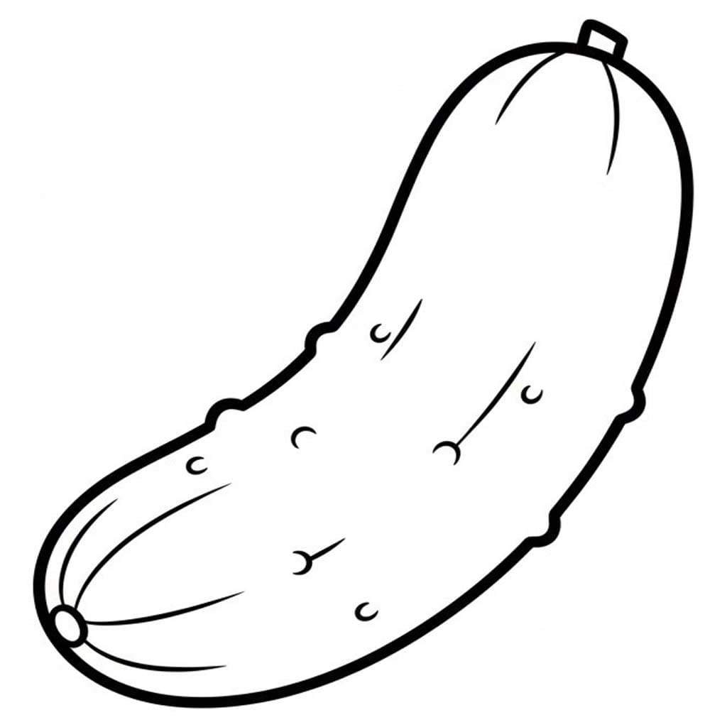 Fise de colorat cu Desenează Castravete bazic la copii