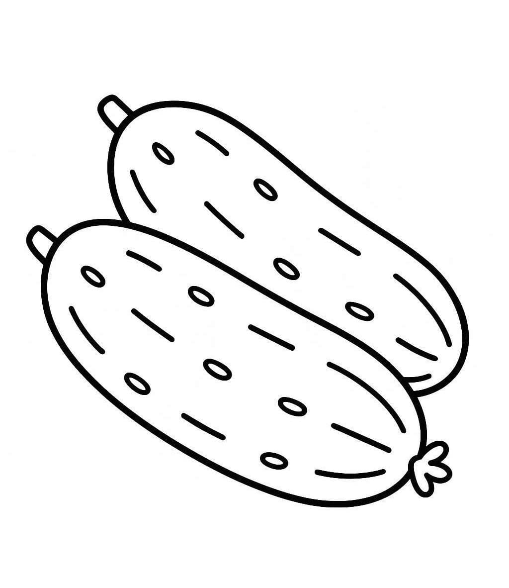 Fise de colorat cu Desenează Castravete gratuit bazic