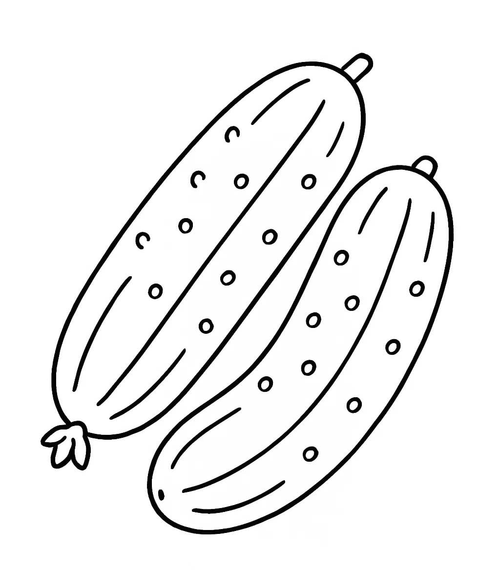 Fise de colorat cu Desenează Castravete gratuit pentru copii