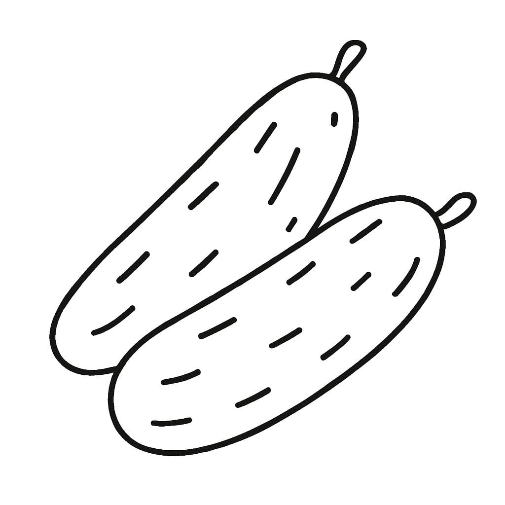 Fise de colorat cu Desenează Castravete gratuit simplu