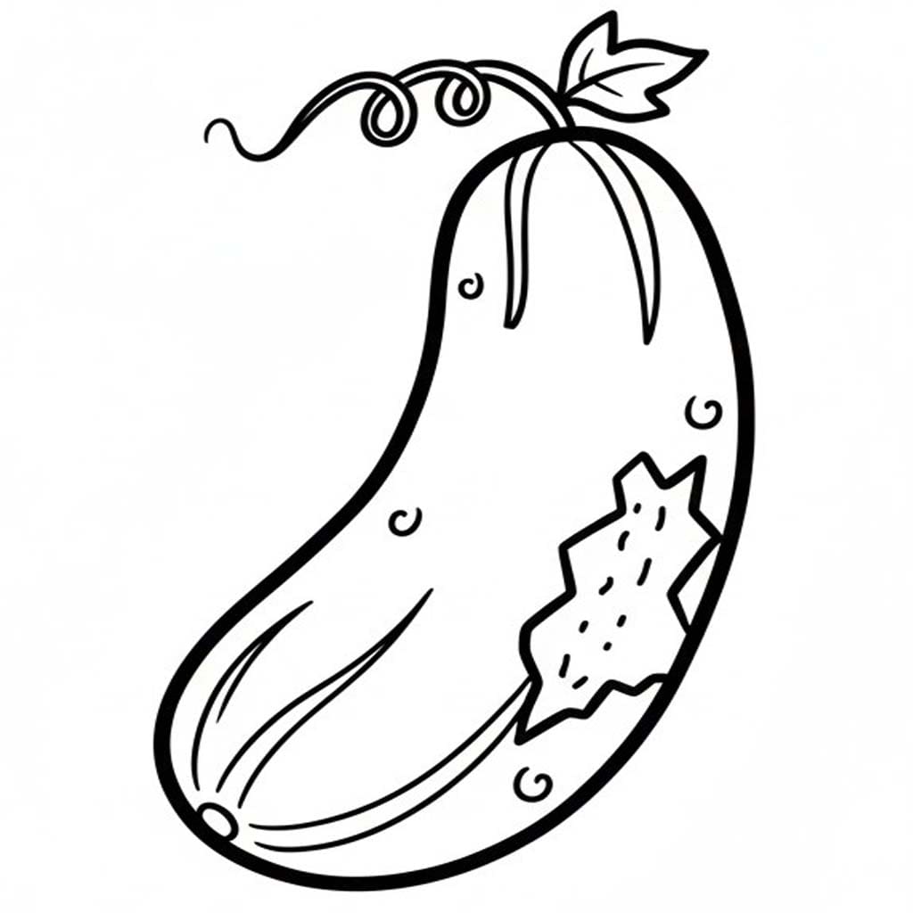 Fise de colorat cu Desenează Castravete gratuit uşor
