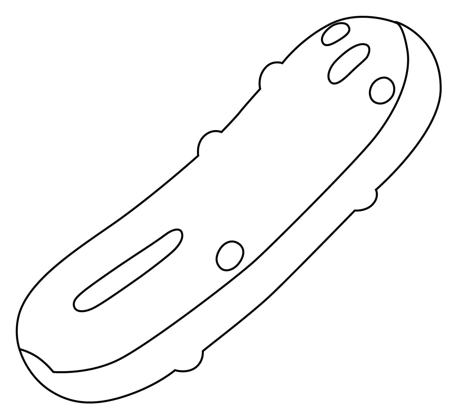 Fise de colorat cu Desenează Castravete imprimabil bazic