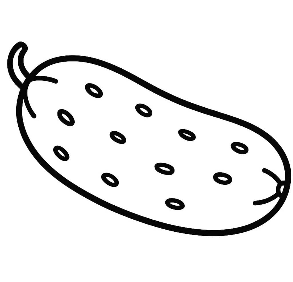 Fise de colorat cu Desenează Castravete imprimabil gratuit simplu