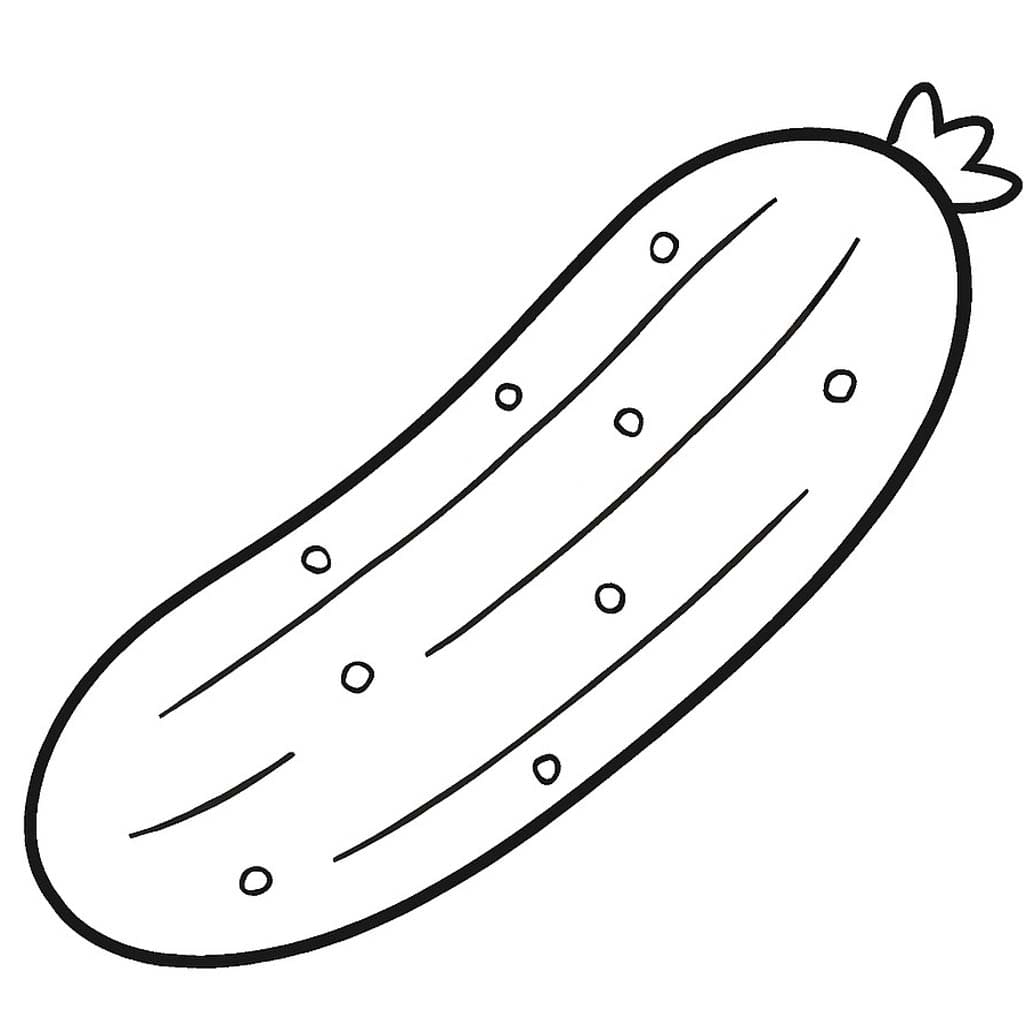 Fise de colorat cu Desenează Castravete imprimabil gratuit uşor